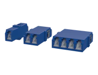 Adaptadores de fibra óptica LC con obturador, Simplex, dúplex y cuádruple, azul