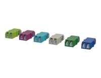 Adaptadores de fibra óptica LC dúplex con obturador, varios colores