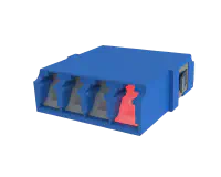 LC Quadlex fiberoptisk adapter med lukker, blå - VFL-demonstration