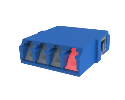 LC Quadlex fiberoptisk adapter med lukker, blå - VFL-demonstration