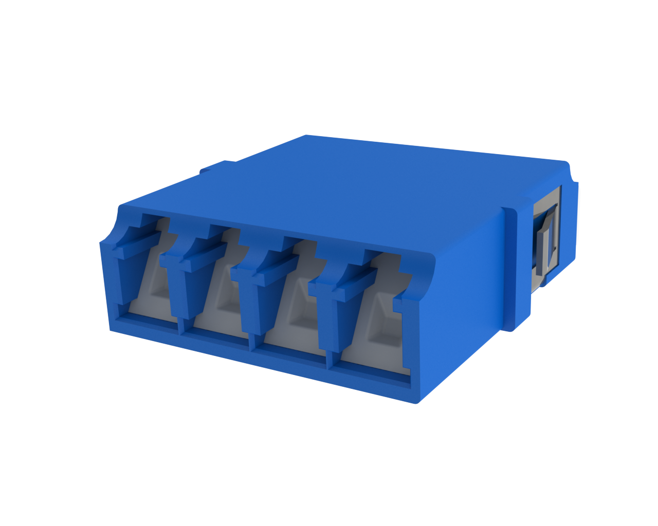 LC Duplex fiberoptisk adapter med lukker, grøn - set forfra