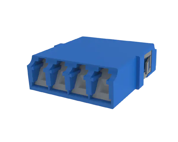 Adaptateur fibre optique LC Duplex avec obturateur, vert - Vue de face