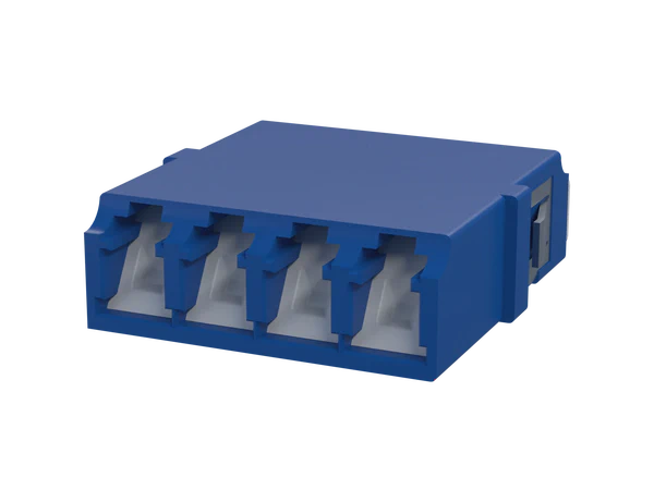 LC Duplex fiberoptisk adapter med lukker, grønn - sett forfra