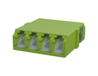 Adaptador de fibra óptica LC cuádruple con obturador, verde lima - Vista frontal