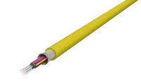 TightBEND™ 12-vezel Binnen/Buiten CPR strak gebufferde kabel, single-mode, geel
