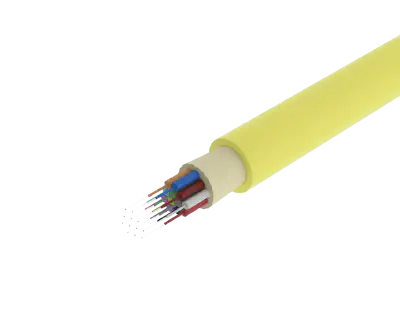 Câble TightBEND™ 12 fibres intérieur/extérieur OFNR à tampon serré, monomode, jaune