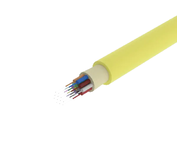 Câble TightBEND™ 12 fibres intérieur/extérieur OFNR à tampon serré, monomode, jaune