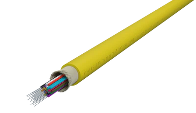 TightBEND™ 24-vezel Binnen/Buiten CPR strak gebufferde kabel, single-mode, geel
