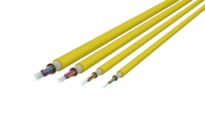 TightBEND™ 4–24-vezel Binnen/Buiten CPR strak gebufferde kabel, single-mode, geel