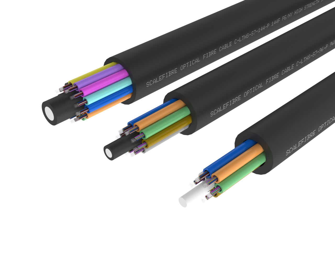 Cavo in fibra ottica per esterni ad alta resistenza con tubo allentato – Rivestimento in PE, 72, 96 e 144 fibre