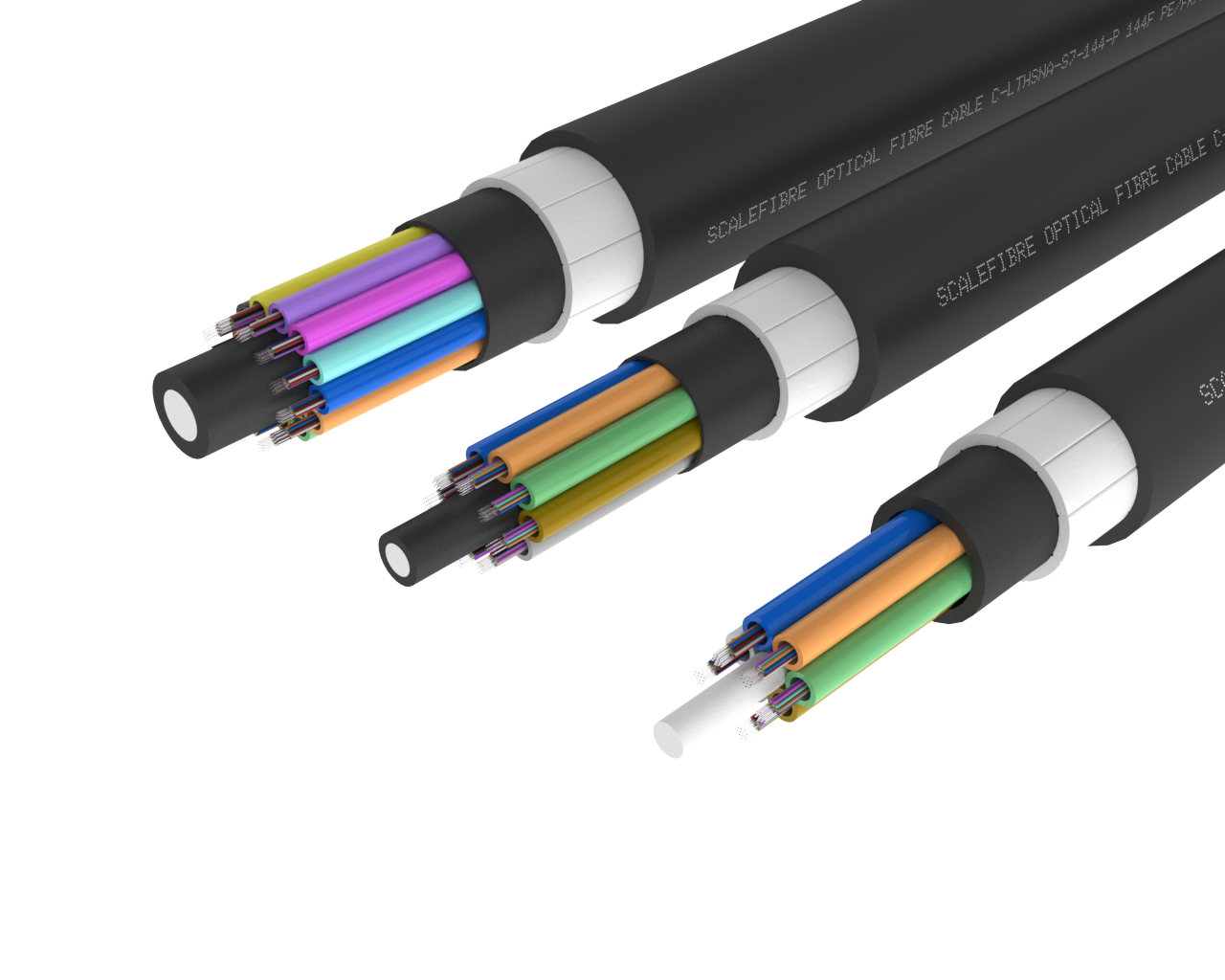 Cavo in fibra ottica per esterni a tubo allentato corazzato ad alta resistenza – PE/PA/PE, 72, 96 e 144 fibre