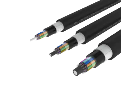 Non-Metallic Armoured Loose Tube Outdoor Fibre Cable – PE/PA/PE Jacket,
72, 96 and 144 Fibre