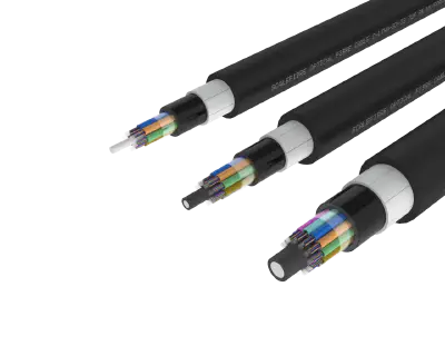 
Non-Metallic Armoured Loose Tube Outdoor Fibre Cable – PE/PA/PE Jacket,
72, 96 and 144 Fibre