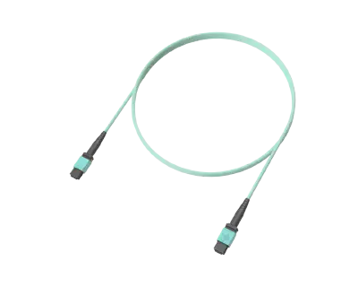 Trunk 12 fibres OM4 multimode MPO (12F), Aqua