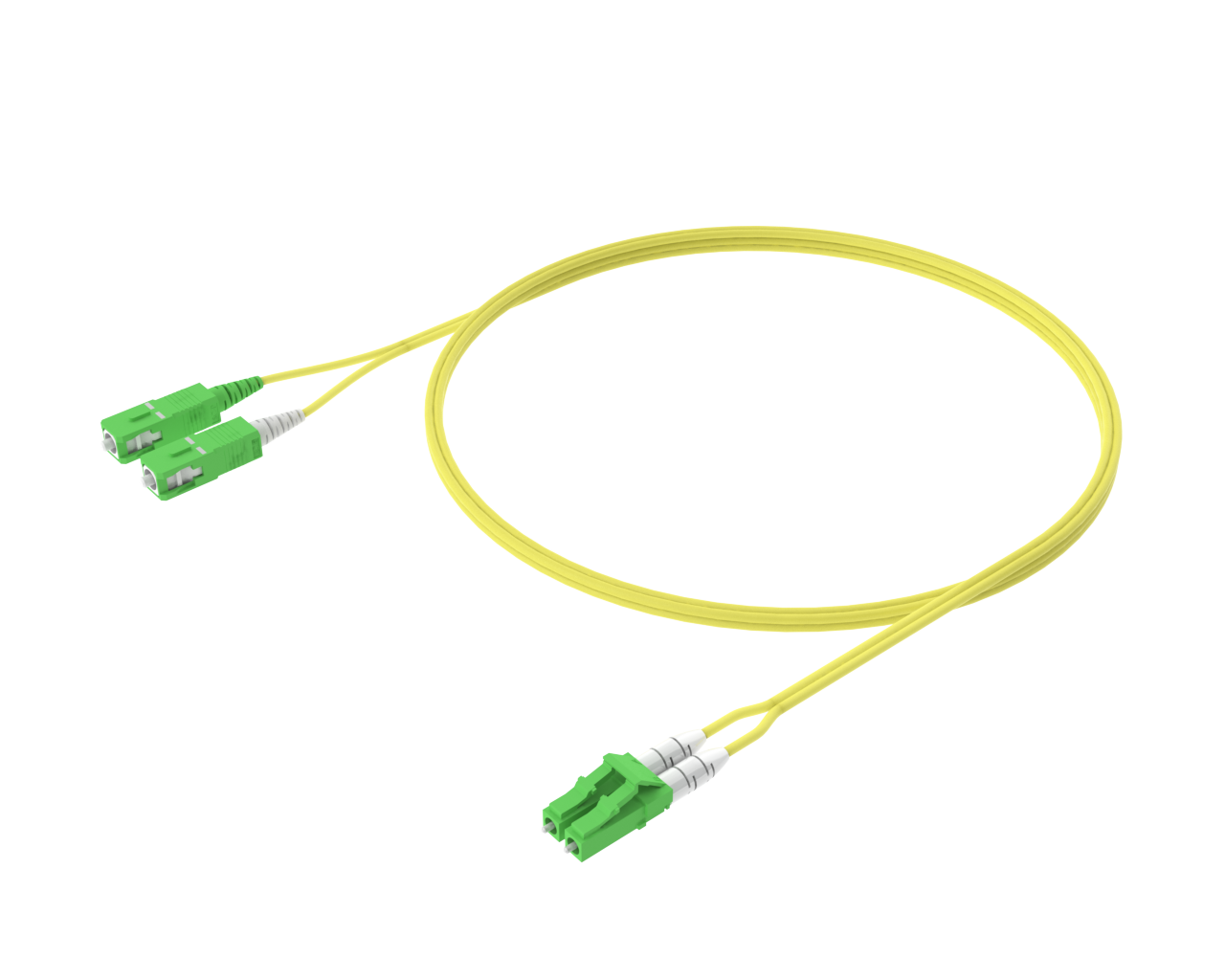 Singlemode-Duplex-Patchkabel – LC/APC auf SC/APC