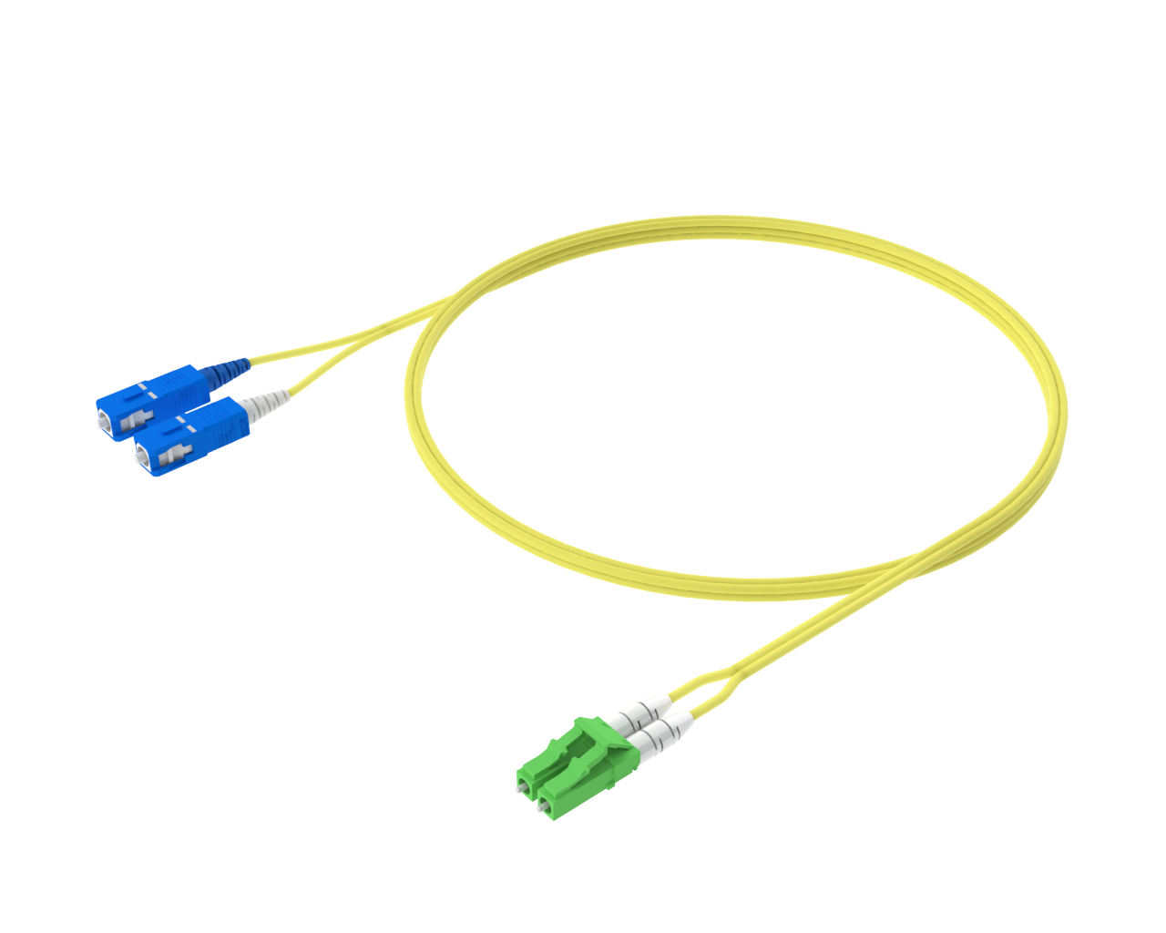 Singlemode-Duplex-Patchkabel – LC/APC auf SC/UPC