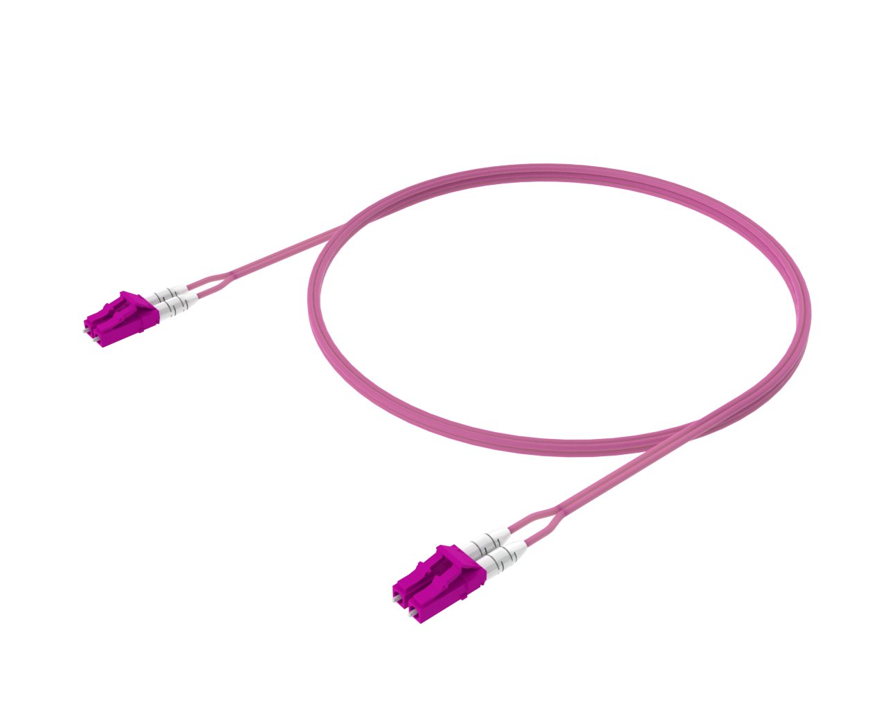 OM4 Duplex-Patchkabel – LC/UPC auf LC/UPC, Erika Violet