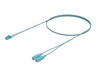 OM4 Duplex Fiberpatchkabel - SC-LC, Aqua