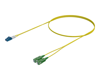 Singlemode Duplex Fiberpatchkabel - LC/UPC til SC/APC