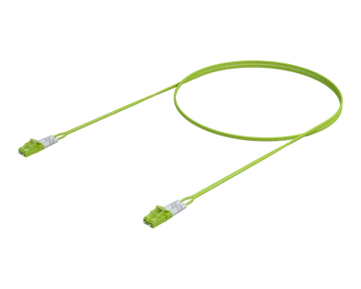 OM5 Duplex Fiberpatchkabel - LC/UPC til LC/UPC, Limegrøn