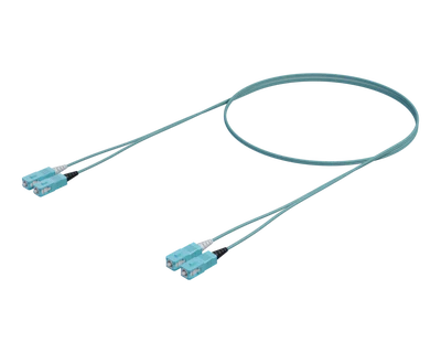 OM4 Duplex Fiberpatchkabel - SC-SC, Aqua