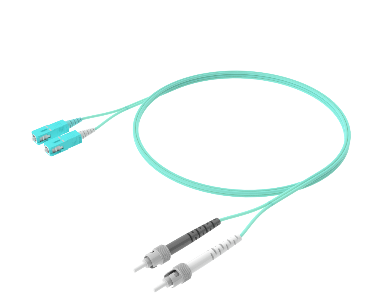 OM4 Duplex-Patchkabel - SC-ST, Aqua