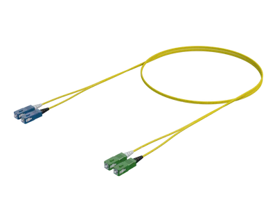 Singlemode Duplex Fiberpatchkabel - SC/UPC til SC/APC