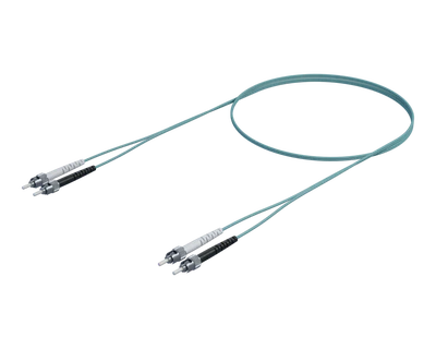 OM4 Duplex Fiberpatchkabel - ST-ST, Aqua