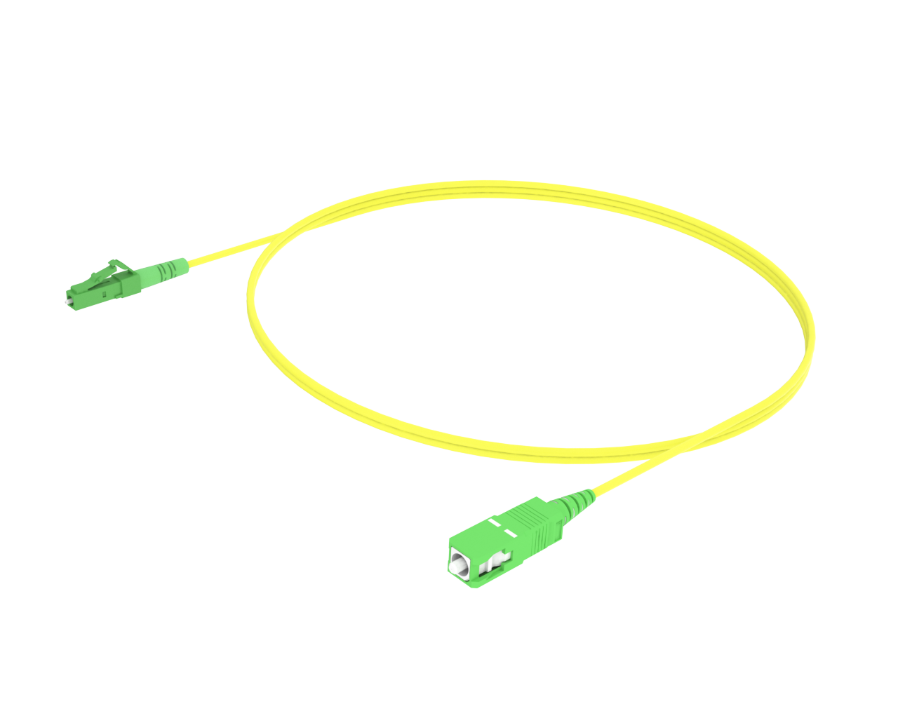 Singlemode-Simplex-Patchkabel – LC/APC auf SC/APC