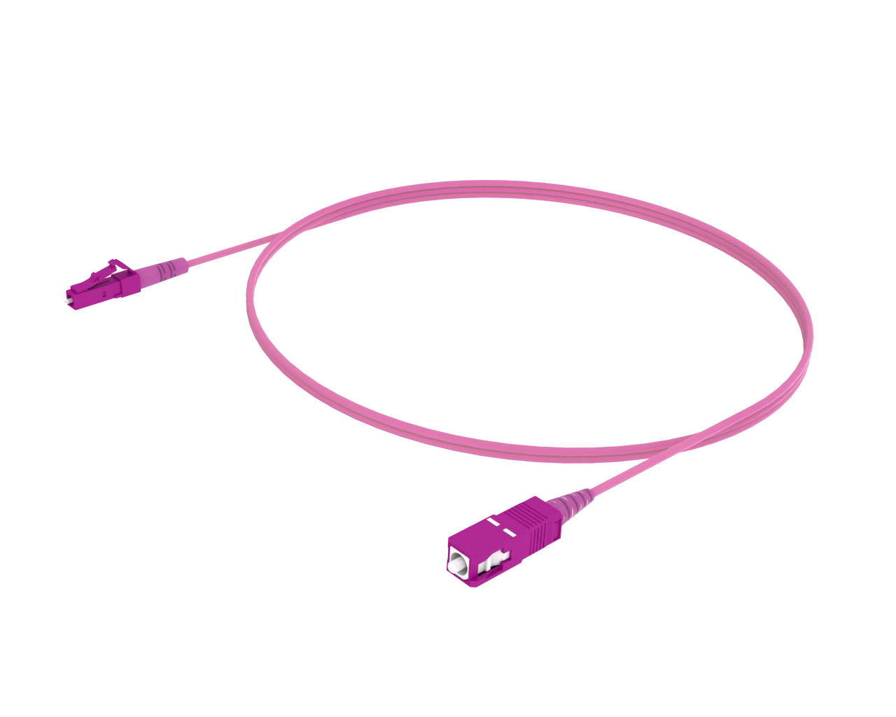 OM4 Simplex-Patchkabel – LC/UPC auf SC/UPC, Erika Violett