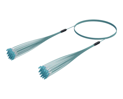LC/UPC Mikrokabelsamling, 24-fiber, OM4 Aqua