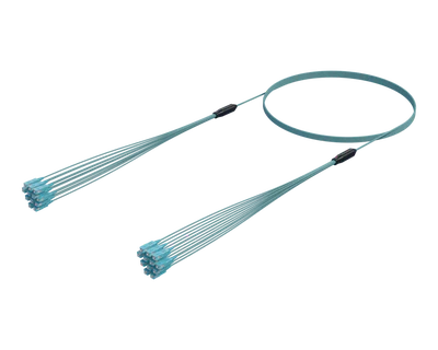 SC/UPC Mikrokabelsamling, 12-fiber, OM4 Aqua