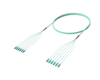 Cable de fibra óptica preterminado SC/UPC-SC/UPC, OM4, color aguamarina