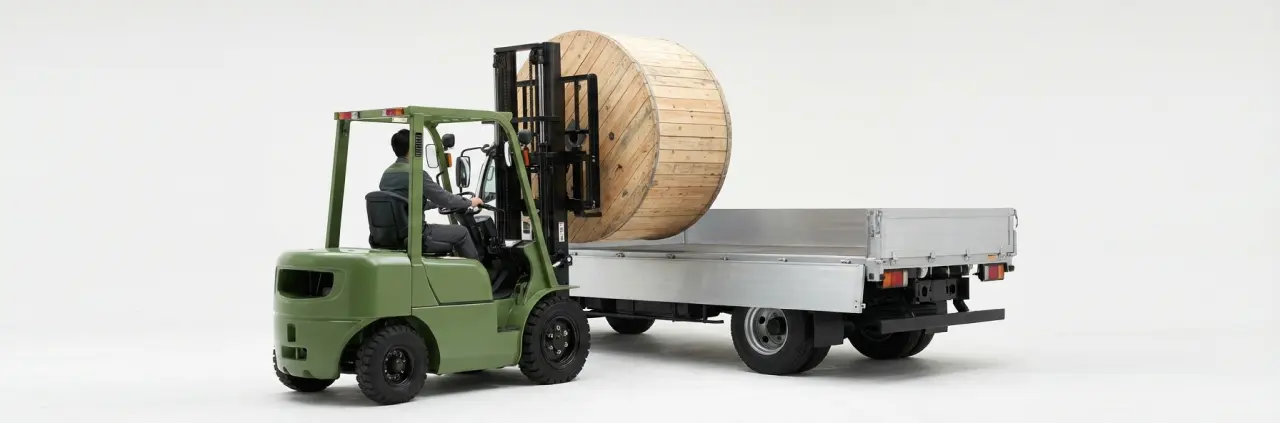 Utilice carretilla elevadora o grúa